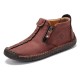Men Hand Stitching Leather Non Slip Side Zipper Casual Boots Men Hand Stitching Leather Non Slip Side Zipper Casual Boots