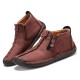 Men Hand Stitching Leather Non Slip Side Zipper Casual Boots Men Hand Stitching Leather Non Slip Side Zipper Casual Boots