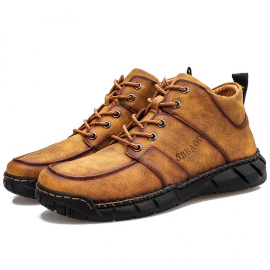 Men Microfiber Leather Non Slip Soft Sole Outdoor Casual Ankle Boots Men Microfiber Leather Non Slip Soft Sole Outdoor Casual Ankle Boots