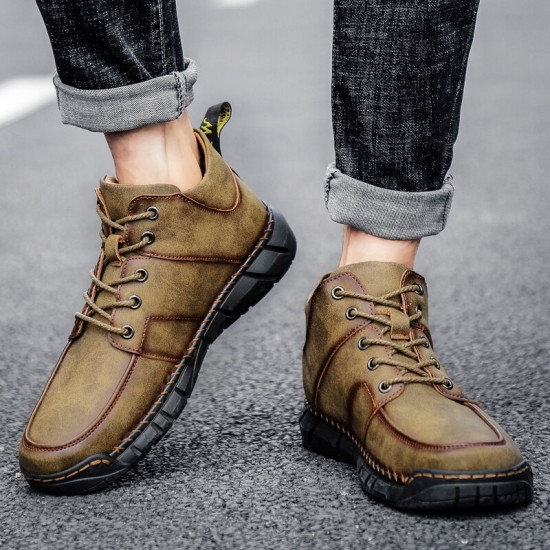 Men Microfiber Leather Non Slip Soft Sole Outdoor Casual Ankle Boots Men Microfiber Leather Non Slip Soft Sole Outdoor Casual Ankle Boots