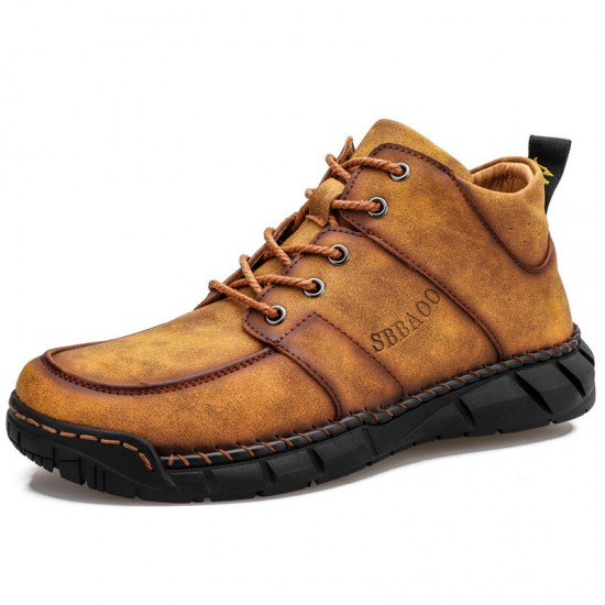 Men Microfiber Leather Non Slip Soft Sole Outdoor Casual Ankle Boots Men Microfiber Leather Non Slip Soft Sole Outdoor Casual Ankle Boots