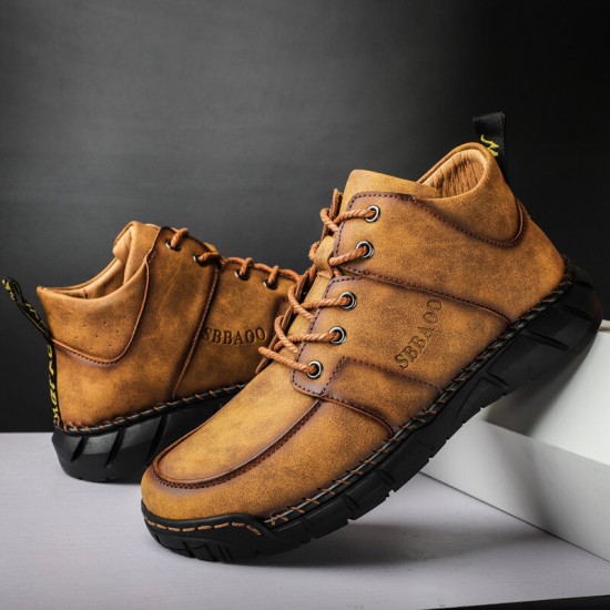 Men Microfiber Leather Non Slip Soft Sole Outdoor Casual Ankle Boots Men Microfiber Leather Non Slip Soft Sole Outdoor Casual Ankle Boots