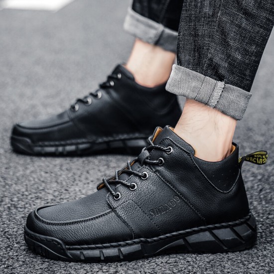Men Microfiber Leather Non Slip Soft Sole Outdoor Casual Ankle Boots Men Microfiber Leather Non Slip Soft Sole Outdoor Casual Ankle Boots