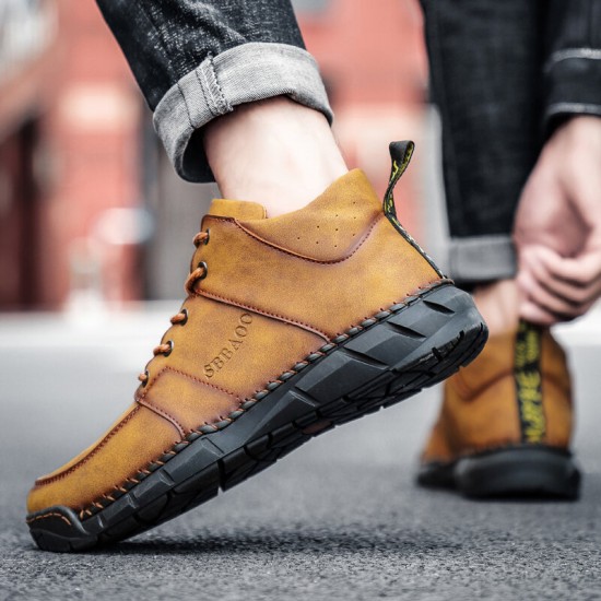Men Microfiber Leather Non Slip Soft Sole Outdoor Casual Ankle Boots Men Microfiber Leather Non Slip Soft Sole Outdoor Casual Ankle Boots