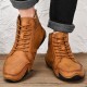 Men Soft Slip Resistant Lace Up Microfiber Leather Ankle Boots Men Soft Slip Resistant Lace Up Microfiber Leather Ankle Boots