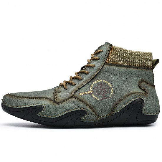 Men Soft Slip Resistant Lace Up Microfiber Leather Ankle Boots Men Soft Slip Resistant Lace Up Microfiber Leather Ankle Boots