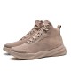 Men Pure Color Non Slip Lace Up Casual Leather Boots Men Pure Color Non Slip Lace Up Casual Leather Boots