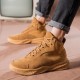 Men Pure Color Non Slip Lace Up Casual Leather Boots Men Pure Color Non Slip Lace Up Casual Leather Boots