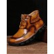 Menico Men Hand Stitching Soft Lace Up Leather Ankle Boots Menico Men Hand Stitching Soft Lace Up Leather Ankle Boots