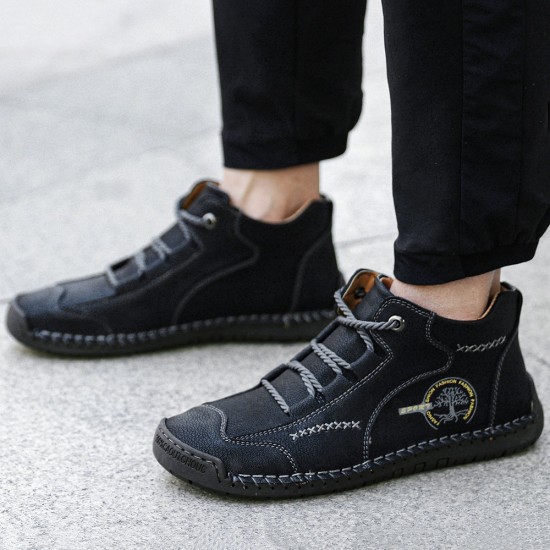 Men Vintage Hand Stitching Comfort Soft Leather Boots Men Vintage Hand Stitching Comfort Soft Leather Boots