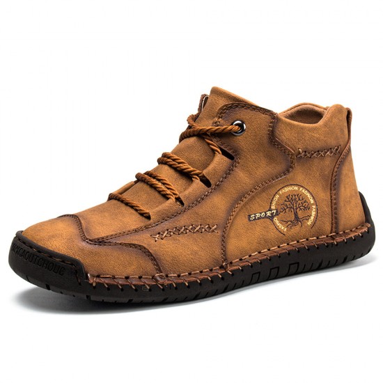 Men Vintage Hand Stitching Comfort Soft Leather Boots Men Vintage Hand Stitching Comfort Soft Leather Boots