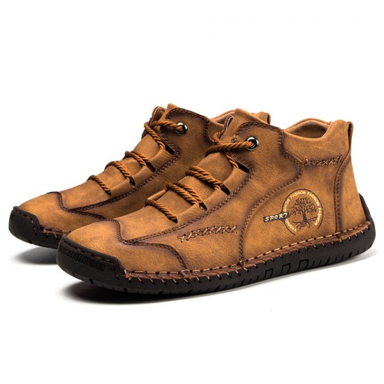 Men Vintage Hand Stitching Comfort Soft Leather Boots Men Vintage Hand Stitching Comfort Soft Leather Boots