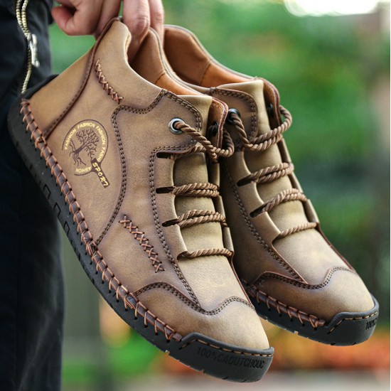 Men Vintage Hand Stitching Comfort Soft Leather Boots Men Vintage Hand Stitching Comfort Soft Leather Boots