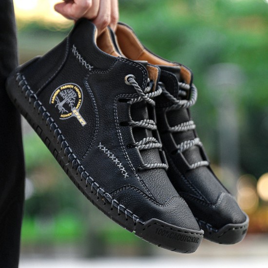 Men Vintage Hand Stitching Comfort Soft Leather Boots Men Vintage Hand Stitching Comfort Soft Leather Boots