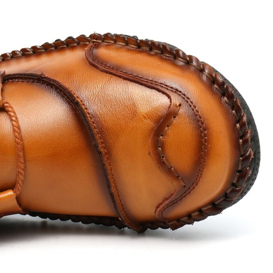 Men Cow Leather Hand Stitching Non Slip Soft Sole Casual Ankle Boots Men Cow Leather Hand Stitching Non Slip Soft Sole Casual Ankle Boots