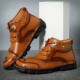 Men Cow Leather Hand Stitching Non Slip Soft Sole Casual Ankle Boots Men Cow Leather Hand Stitching Non Slip Soft Sole Casual Ankle Boots