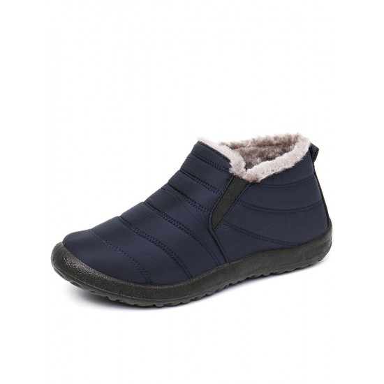 Men Waterproof Fabric Plush Lining Slip On Casual Ankle Boots Men Waterproof Fabric Plush Lining Slip On Casual Ankle Boots