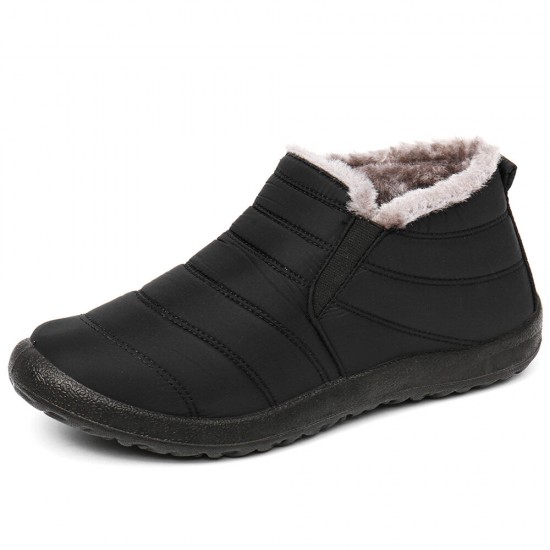 Men Waterproof Fabric Plush Lining Slip On Casual Ankle Boots Men Waterproof Fabric Plush Lining Slip On Casual Ankle Boots