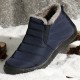 Men Waterproof Fabric Plush Lining Slip On Casual Ankle Boots Men Waterproof Fabric Plush Lining Slip On Casual Ankle Boots