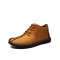 Menico Men Hand Stitching Leather Non-slip Soft Sole Warm Casual Boots
