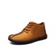 Menico Men Hand Stitching Leather Non-slip Soft Sole Warm Casual Boots Menico Men Hand Stitching Leather Non-slip Soft Sole Warm Casual Boots