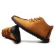 Menico Men Hand Stitching Leather Non-slip Soft Sole Warm Casual Boots Menico Men Hand Stitching Leather Non-slip Soft Sole Warm Casual Boots