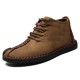 Menico Men Hand Stitching Leather Non-slip Soft Sole Warm Casual Boots Menico Men Hand Stitching Leather Non-slip Soft Sole Warm Casual Boots