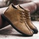 Menico Men Hand Stitching Leather Non-slip Soft Sole Warm Casual Boots Menico Men Hand Stitching Leather Non-slip Soft Sole Warm Casual Boots
