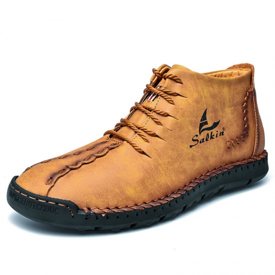 Menico Men Microfiber Leather Hand Stitching Non Slip Casual Ankle Boots Menico Men Microfiber Leather Hand Stitching Non Slip Casual Ankle Boots