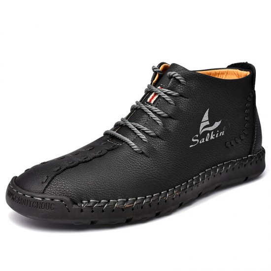 Menico Men Microfiber Leather Hand Stitching Non Slip Casual Ankle Boots Menico Men Microfiber Leather Hand Stitching Non Slip Casual Ankle Boots