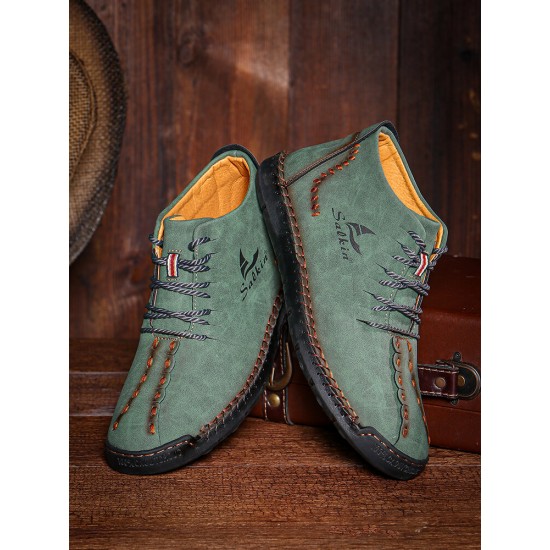 Menico Men Microfiber Leather Hand Stitching Non Slip Casual Ankle Boots Menico Men Microfiber Leather Hand Stitching Non Slip Casual Ankle Boots