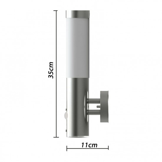 Outdoor Wall Lamp with Motion Detector Stainless Steel Outdoor Wall Lamp with Motion Detector Stainless Steel