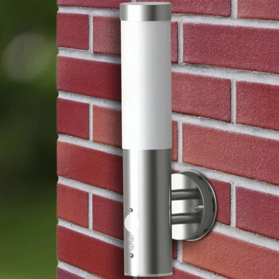 Outdoor Wall Lamp with Motion Detector Stainless Steel Outdoor Wall Lamp with Motion Detector Stainless Steel