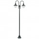 Garden Post Light E27 220 cm Aluminium 2-Lantern Dark Green Garden Post Light E27 220 cm Aluminium 2-Lantern Dark Green