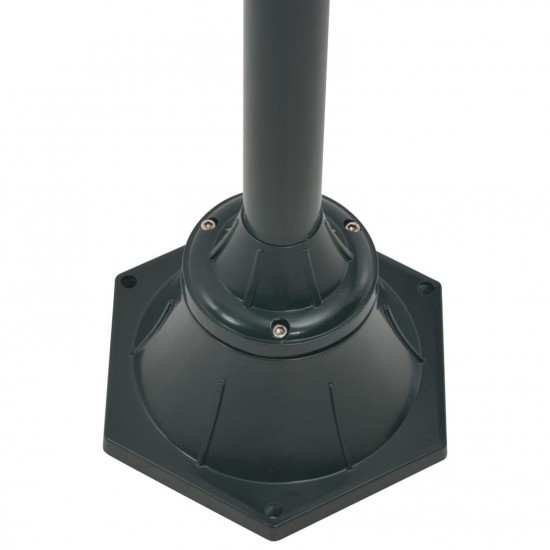 Garden Post Light E27 220 cm Aluminium 2-Lantern Dark Green Garden Post Light E27 220 cm Aluminium 2-Lantern Dark Green
