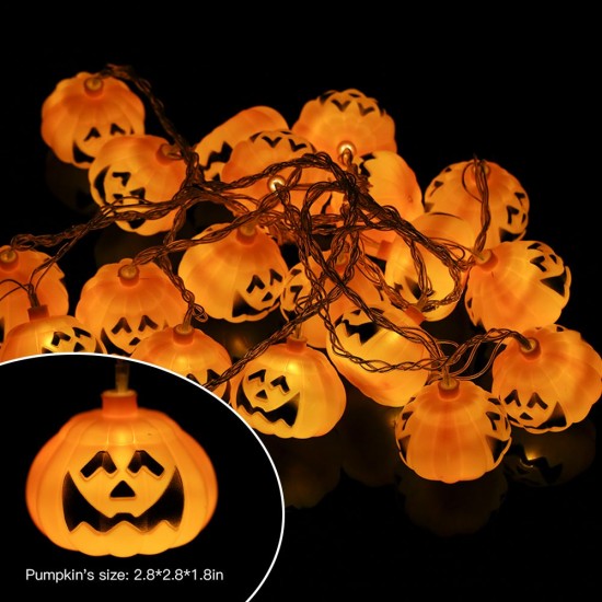 20LEDs 16.4ft Pumpkin String Light Lamp for Halloween Christmas Party Festival Decoration 20LEDs 16.4ft Pumpkin String Light Lamp for Halloween Christmas Party Festival Decoration