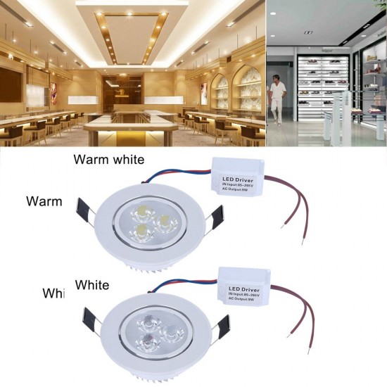 9W LED Downlight Ceiling Lamp Spot Light Recessed AC85-265V Lamp + LED Driver for Home Illumination (Warm white) 9W LED Downlight Ceiling Lamp Spot Light Recessed AC85-265V Lamp + LED Driver for Home Illumination (Warm white)