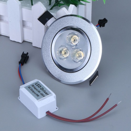 9W LED Downlight Ceiling Lamp Spot Light Recessed AC85-265V Lamp + LED Driver for Home Illumination (Warm white) 9W LED Downlight Ceiling Lamp Spot Light Recessed AC85-265V Lamp + LED Driver for Home Illumination (Warm white)