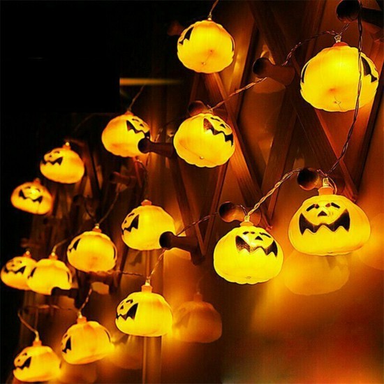 1.5m H-alloween 10 LEDs Pump-kin String Lights Lovely Mini Lantern Lamp Home Party Christmas Decors 1.5m H-alloween 10 LEDs Pump-kin String Lights Lovely Mini Lantern Lamp Home Party Christmas Decors