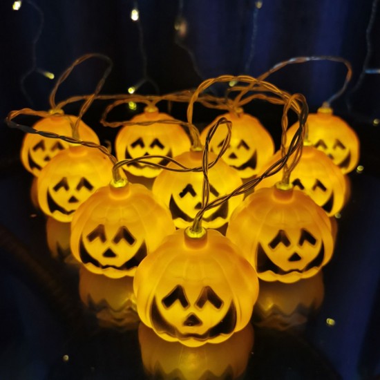 1.5m H-alloween 10 LEDs Pump-kin String Lights Lovely Mini Lantern Lamp Home Party Christmas Decors 1.5m H-alloween 10 LEDs Pump-kin String Lights Lovely Mini Lantern Lamp Home Party Christmas Decors