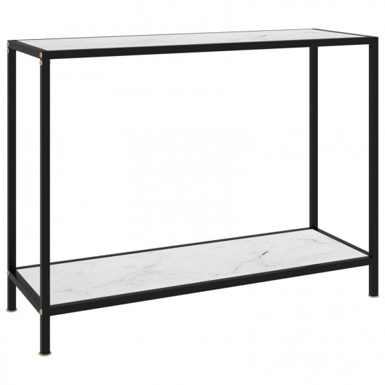 Console Table White 100x35x75 cm Tempered Glass Console Table White 100x35x75 cm Tempered Glass