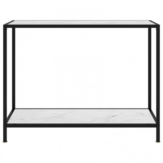 Console Table White 100x35x75 cm Tempered Glass Console Table White 100x35x75 cm Tempered Glass