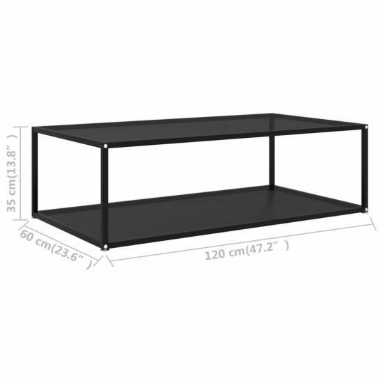 Coffee Table Black 120x60x35 cm Tempered Glass Coffee Table Black 120x60x35 cm Tempered Glass