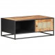 Coffee Table 90x50x35 cm Rough Mango Wood and Natural Cane Coffee Table 90x50x35 cm Rough Mango Wood and Natural Cane