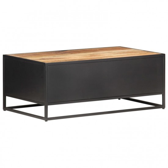 Coffee Table 90x50x35 cm Rough Mango Wood and Natural Cane Coffee Table 90x50x35 cm Rough Mango Wood and Natural Cane