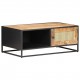 Coffee Table 90x50x35 cm Rough Mango Wood and Natural Cane Coffee Table 90x50x35 cm Rough Mango Wood and Natural Cane