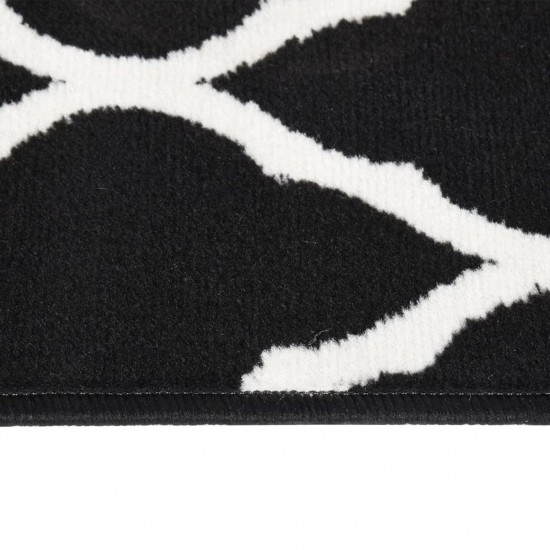 Runner Rug BCF Black and White 80x250 cm Runner Rug BCF Black and White 80x250 cm
