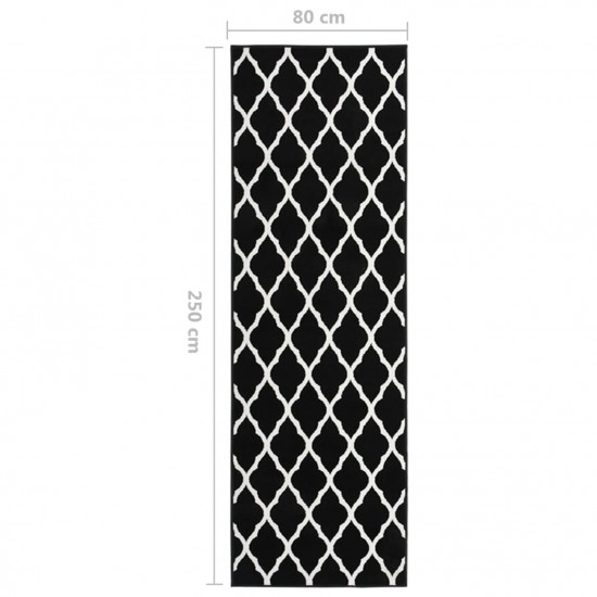 Runner Rug BCF Black and White 80x250 cm Runner Rug BCF Black and White 80x250 cm