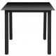 Garden Table Black 80x80x74 cm Aluminium and Glass Garden Table Black 80x80x74 cm Aluminium and Glass