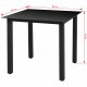Garden Table Black 80x80x74 cm Aluminium and Glass Garden Table Black 80x80x74 cm Aluminium and Glass